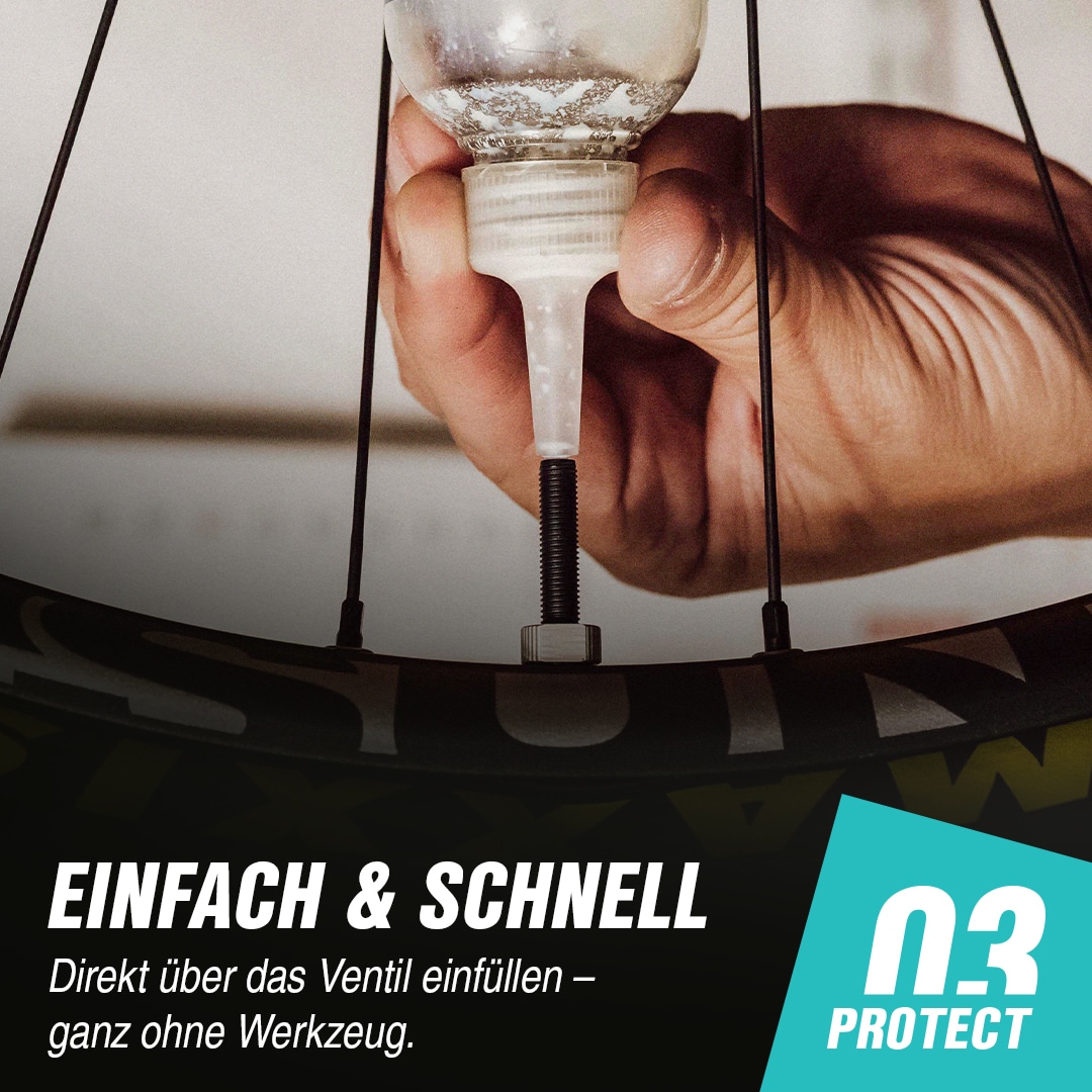 Reifendichtmilch einfach in der Anwendung